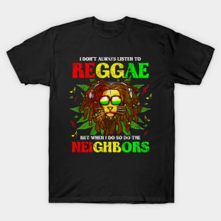 Reggae Music Lion Funny Quotes Humor Sayings T-Shirt